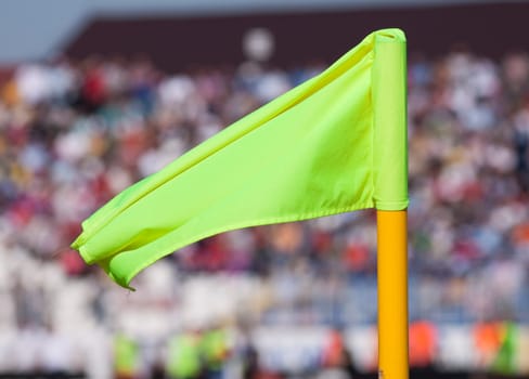 Corner flag in a soccer field