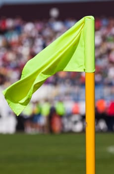 Corner flag in a soccer field