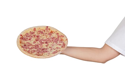 Delicious ham pizza