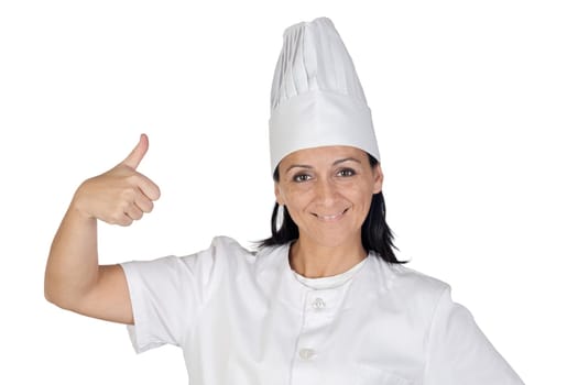 Pretty cook girl accepting