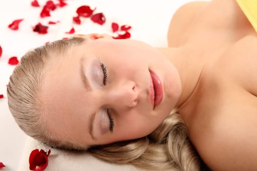 on rose petals