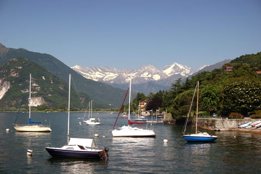 Lake Maggiore with Swiss Alps