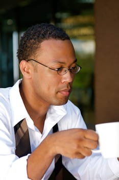 Businessman at a Cafe