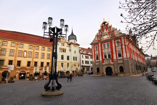 Gotha - Main Market Square with historic town hall
