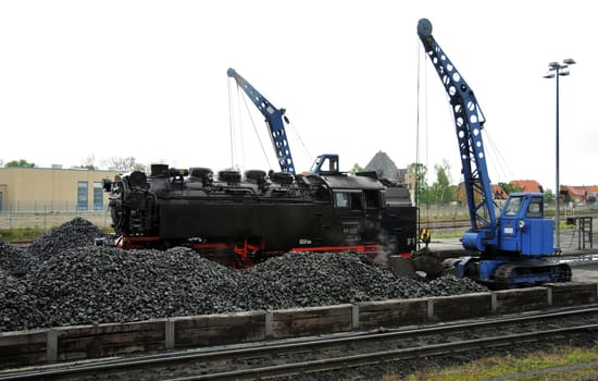 Coaling of the Harz narrow-gauge railway