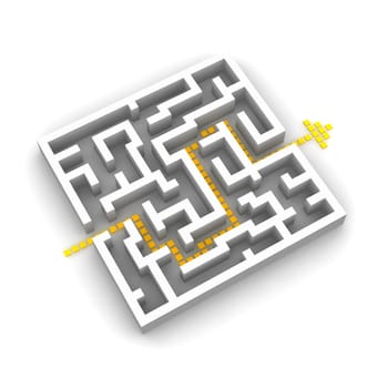 Path through labyrinth