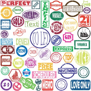 Vector stamps in many colors