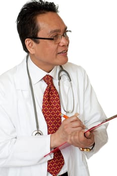 Doctor at diagnosis