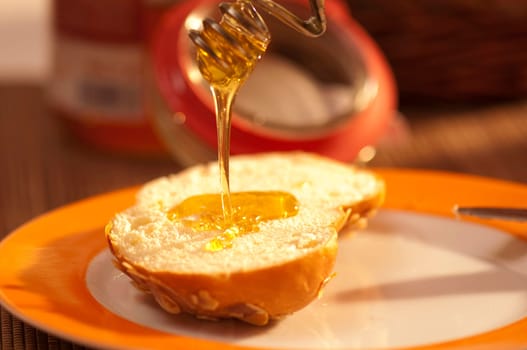 Breakfast with honey rolls