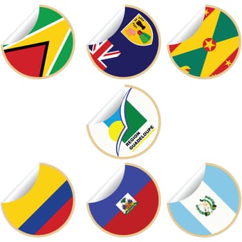 Collection of stickers, labels