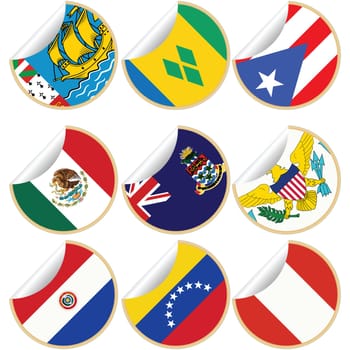 Collection of stickers, labels