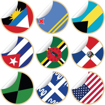 Collection of stickers, labels