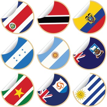 Collection of stickers, labels