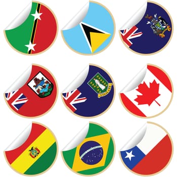 Collection of stickers, labels