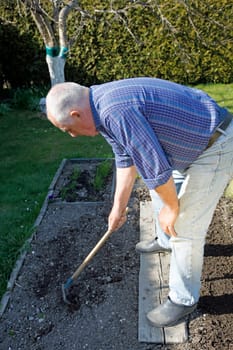 Senior in the garden