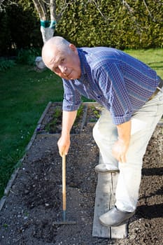 Senior in the garden