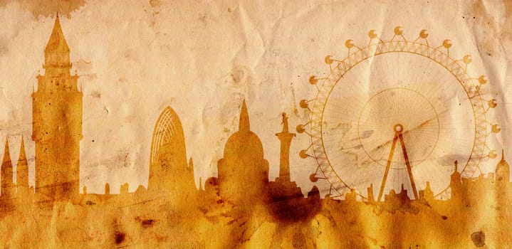 London skyline in grunge style