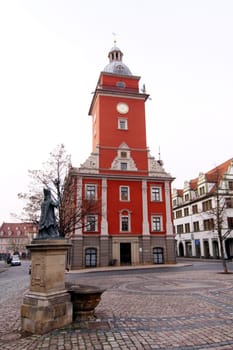 Gotha - Main Market Square with historic town hall
