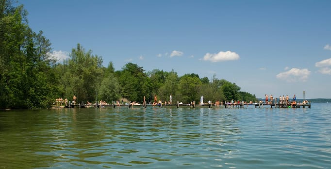 Bathing paradise Lake Starnberg in Bavaria