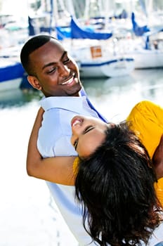Man carrying girlfriend