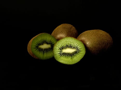 Kiwi on black background