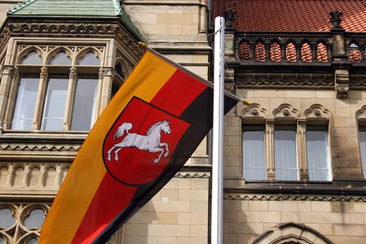 German flag with Lower Saxony coat of arms