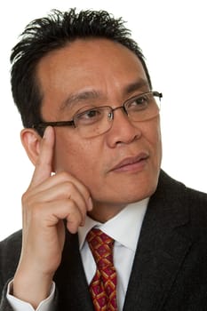 Portrait of businessman thinking