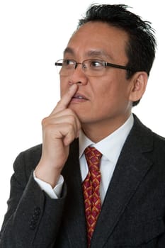 Portrait of businessman thinking