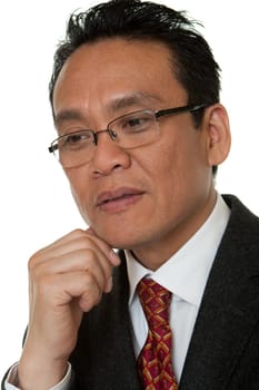 Portrait of businessman thinking