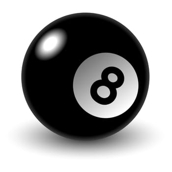 Pool ball, isolated object over white