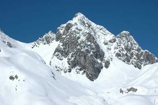 Rocky massif on the Arlberg