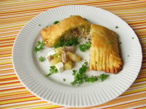 Dumplings filled with vegetables and chicken