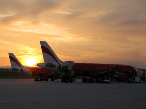 Airport sunset