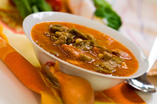 Stew (goulash) with green beans,rung