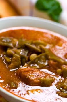 Stew (goulash) with green beans,rung