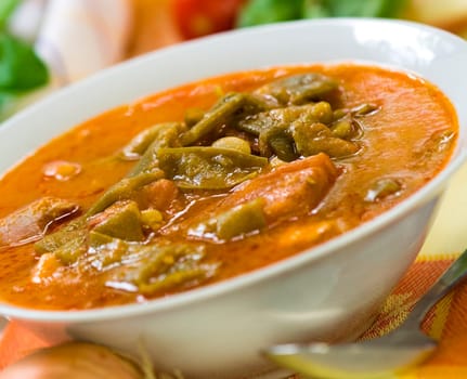 Stew (goulash) with green beans,rung