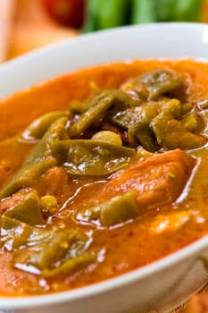 Stew (goulash) with green beans,rung