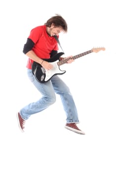 Guitar player flying