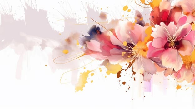 Watercolor abstract design for background of wedding or buzzy social media banner generative AI