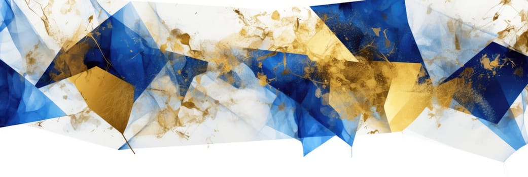 Abstract watercolor artwork mixed with buzzy geometric shapes for background of social media banner generative AI image