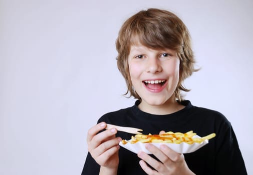 Eating french fries