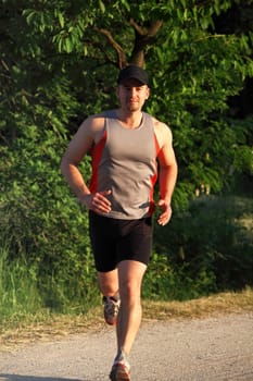 man run in park