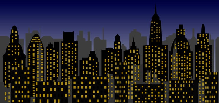 metropolis at night