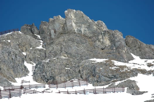 Rocky massif on the Arlberg