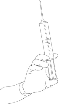 syringe in hands