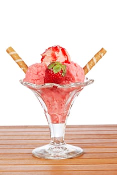 Delicious strawberry ice cream