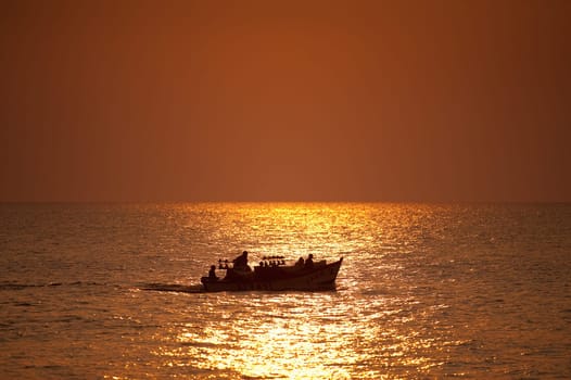 Boat in the sunset