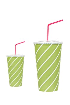 Two soda drinks with red straw