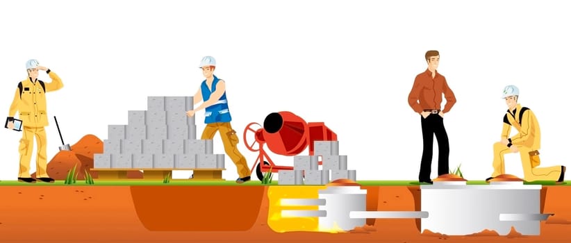 work and construction of houses