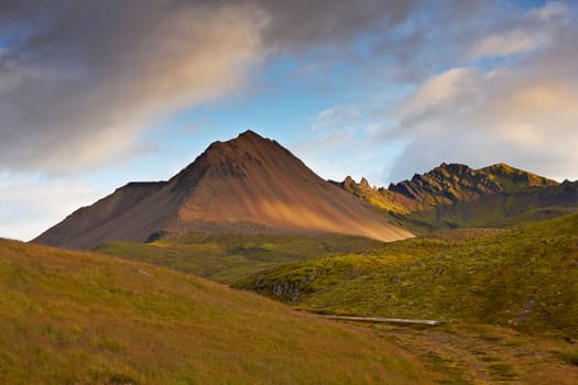 Landscape view in the east of Iceland